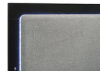Coaster 224781Q-S4 4 pc Caraway black finish wood gold accents LED accent lighting light grey fabric headboard queen bedroom set