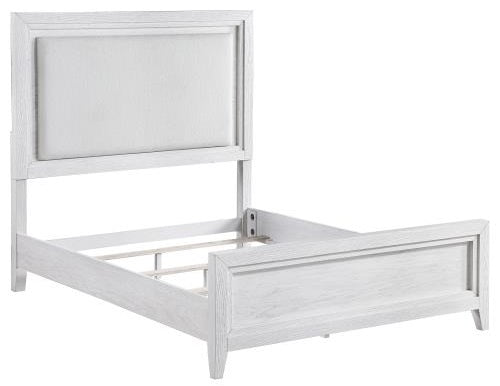 Coaster 224841Q-S4 4 pc Marielle distressed white finish wood queen bedroom set LED lighting