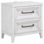 Coaster 224841Q-S4 4 pc Marielle distressed white finish wood queen bedroom set LED lighting