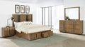 Coaster 224900Q-S4 4 pc Terrace ash brown finish wood reeded design fronts queen headboard bedroom set