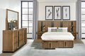 Coaster 224900Q-S5P 5 pc Terrace ash brown finish wood reeded design fronts queen headboard bedroom set