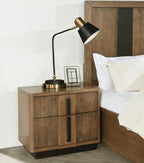 Coaster 224902 Terrace ash brown finish wood 2 drawer nightstand with fluted design front panels