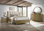 Coaster 224921Q-S4 4 pc Granada natural pine finish wood cream fabric headboard queen bedroom set