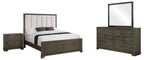Coaster 224930Q-S4 4 pc Gran park dark cocoa finish wood transitional queen bedroom set padded headboard