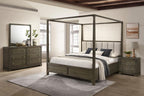 Coaster 224931Q-S4 4 pc Gran park dark cocoa finish wood transitional canopy poster queen bedroom set