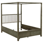 Coaster 224931Q-S4 4 pc Gran park dark cocoa finish wood transitional canopy poster queen bedroom set