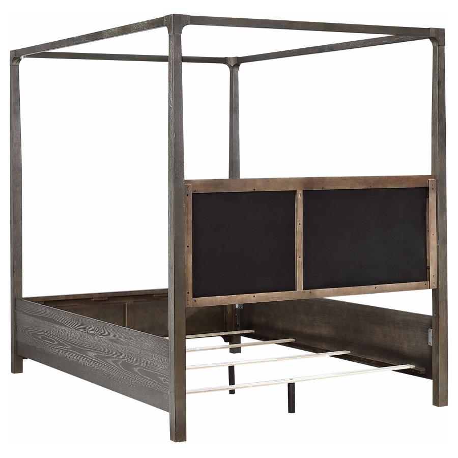 Coaster 224931Q-S4 4 pc Gran park dark cocoa finish wood transitional canopy poster queen bedroom set
