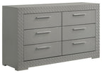 Coaster 224971Q-S4 4 pc Ives grey high gloss finish wood LED accent lighting queen bedroom set diamond pattern accents