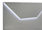 Coaster 224971Q-S4 4 pc Ives grey high gloss finish wood LED accent lighting queen bedroom set diamond pattern accents