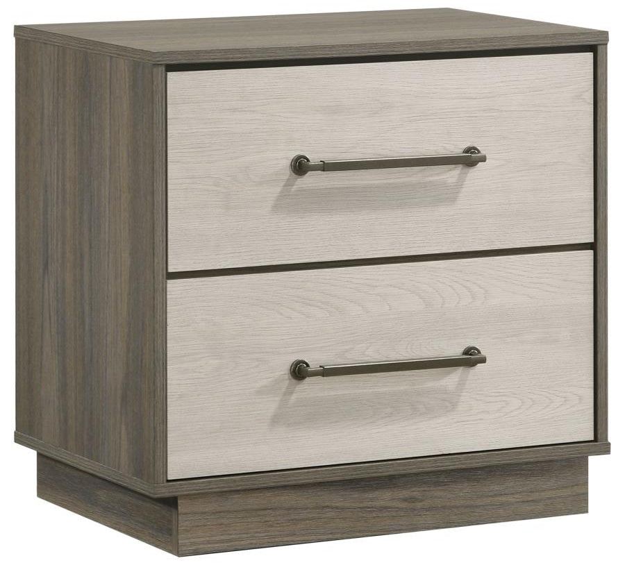 Coaster 224981Q-S4 4 pc Fenwick grey oak / almond finish wood mid-century modern queen bedroom set