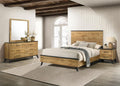 Coaster 225001Q-S4 4 pc Kaywood weathered brown / natural pine finish wood queen bedroom set