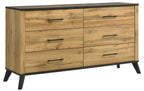 Coaster 225001Q-S4 4 pc Kaywood weathered brown / natural pine finish wood queen bedroom set
