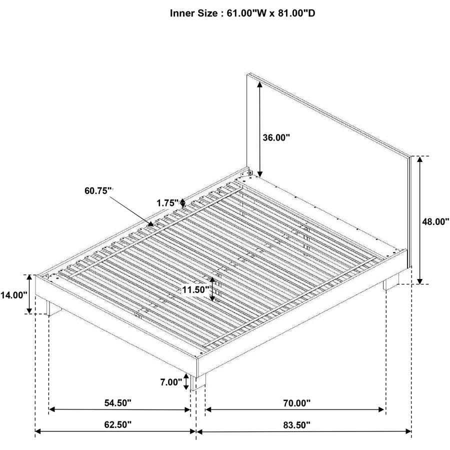 Coaster 225011Q-S4 4 pc Glenwood arm brown finish wood queen headboard bedroom set