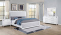 Coaster 225071Q-S4 4 pc Gracemont white finish wood queen bedroom set upholstered headboard