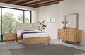 Coaster 225091Q-S4 4 pc Robyn light ash finish wood mid century modern style queen tufted bedroom set