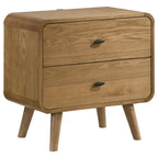 Coaster 225091Q-S4 4 pc Robyn light ash finish wood mid century modern style queen tufted bedroom set