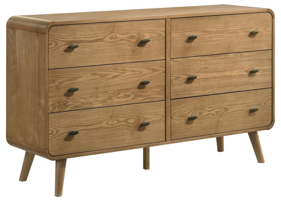 Coaster 225091Q-S4 4 pc Robyn light ash finish wood mid century modern style queen tufted bedroom set