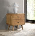Coaster 225092 Robyn light ash finish wood mid century modern bed side table nightstand