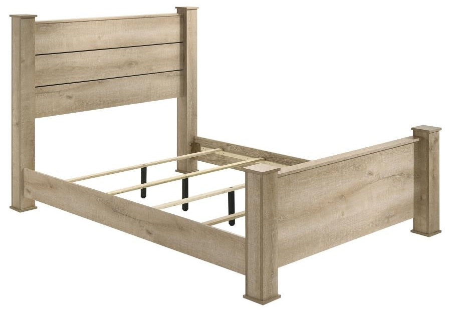 Coaster 225101Q-S4 4 pc Oak glen weathered oak finish wood rustic modern queen bedroom set