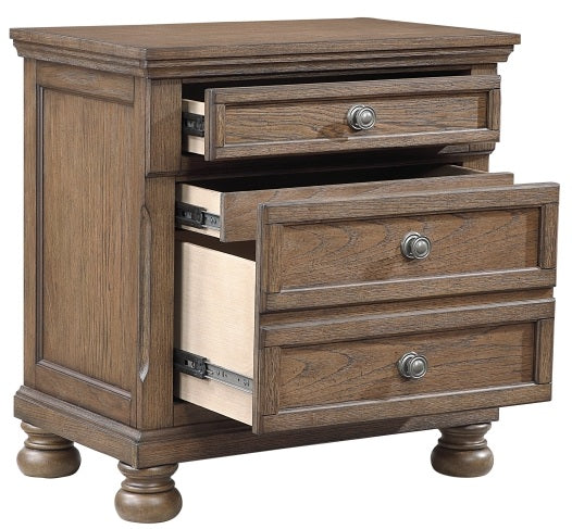 Homelegance 2259BR-4PC 4 pc Bethel antique brown wire brush finish wood bedroom set footboard drawers