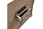 Homelegance 2259BR-4PC 4 pc Bethel antique brown wire brush finish wood bedroom set footboard drawers