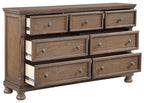 Homelegance 2259BR-4PC 4 pc Bethel antique brown wire brush finish wood bedroom set footboard drawers