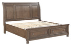 Homelegance 2259BR-4PC 4 pc Bethel antique brown wire brush finish wood bedroom set footboard drawers