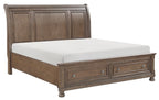 Homelegance 2259BR-4PC 4 pc Bethel antique brown wire brush finish wood bedroom set footboard drawers