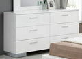 Acme 22635 Lorimar white high gloss finish wood 6 drawer modern dresser