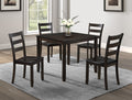 2266-5PC 5 pc Durham dark brown finish wood 36" square dining table set