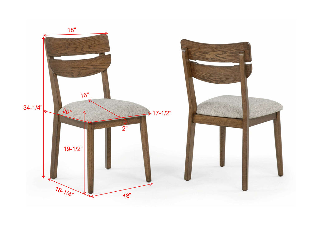 2273T 5 pc Mills medium brown finish wood dining table set mid-century modern