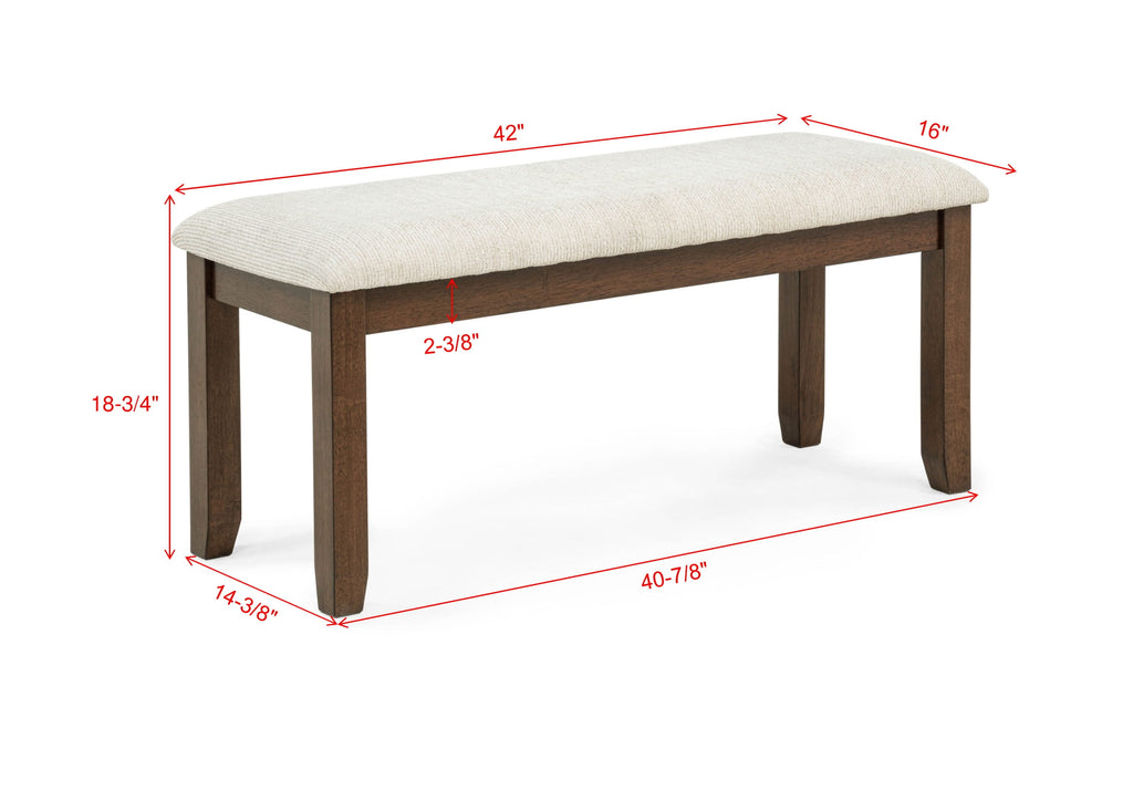 2276T-6PC 6 pc Avasa brown finish wood dining table set with bench