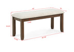 2276T-6PC 6 pc Avasa brown finish wood dining table set with bench