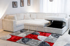 Bliss-GY-Sect 3 pc Bliss mist grey wide corduroy fabric sectional sofa set with storage chaise and pop up sleep area