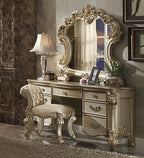 Acme 23007-08-04 3 pc vendome gold patina finish wood bedroom make up vanity