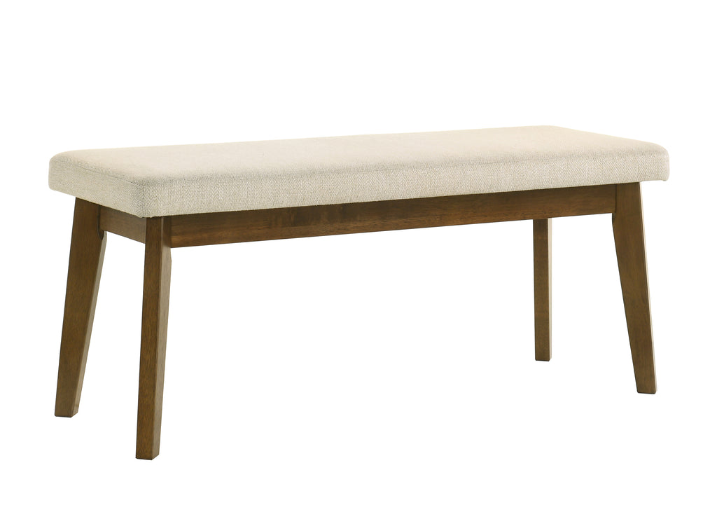 2308T-6PC 6 pc Rolstan brown finish wood dining table set with bench