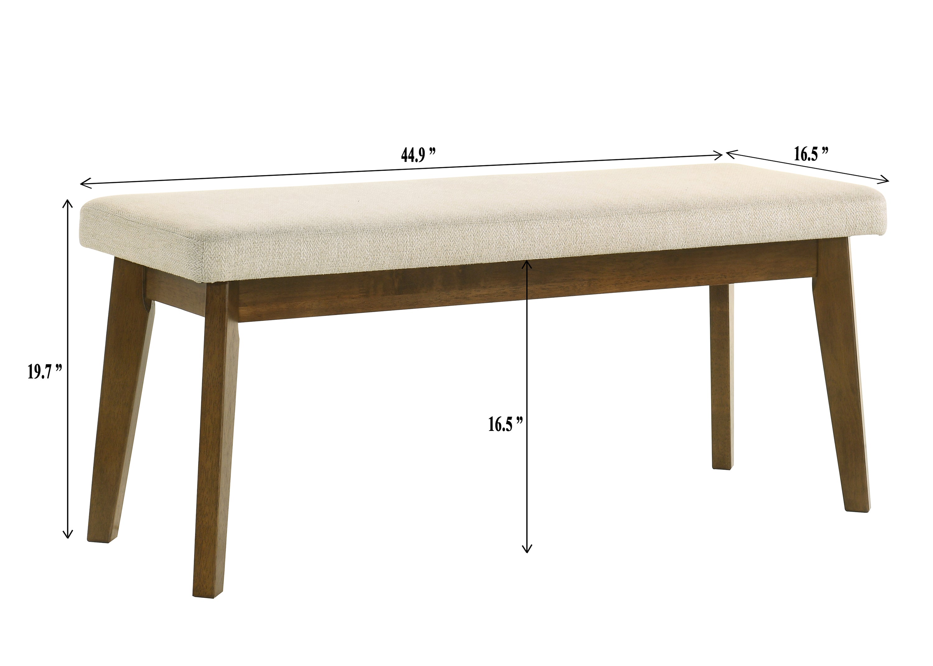 2308T-6PC 6 pc Rolstan brown finish wood dining table set with bench