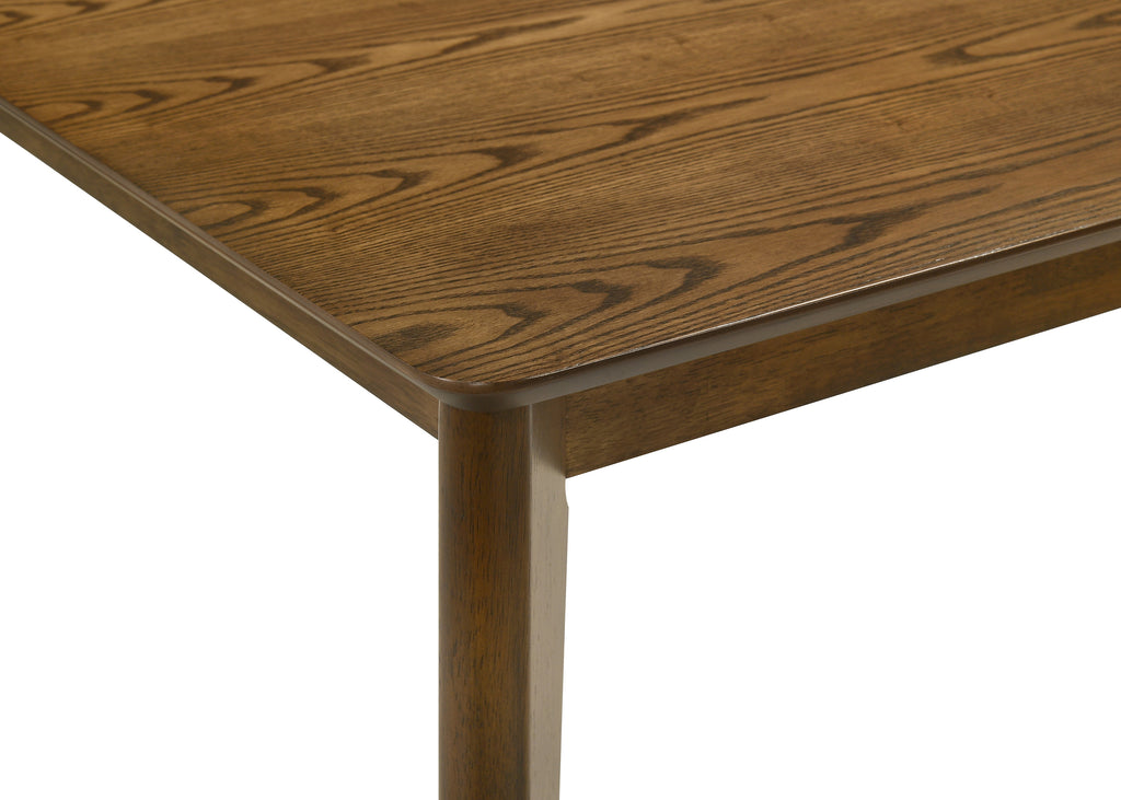 2308T-6PC 6 pc Rolstan brown finish wood dining table set with bench