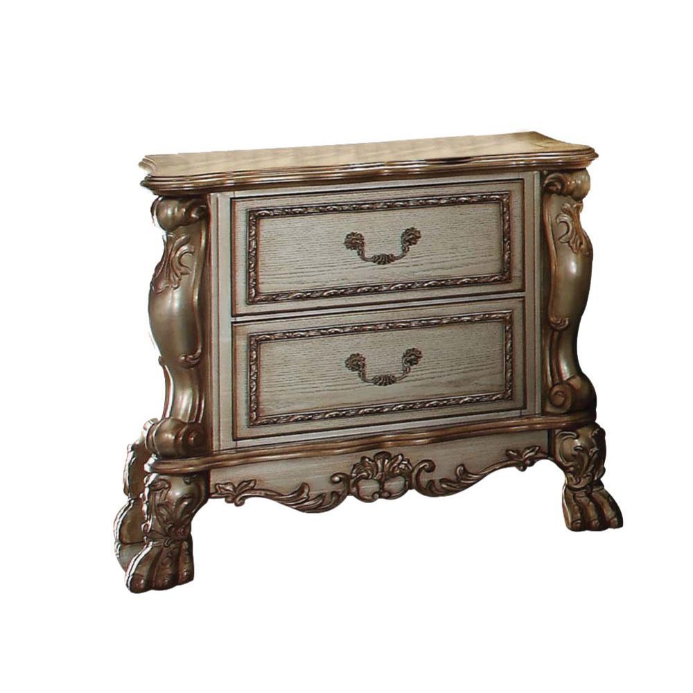 Acme 23163 Dresden gold patina finish wood ornate nightstand