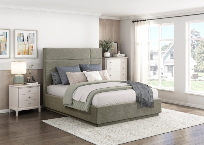 Homelegance 2319-1 Paola green fabric upholstered modern queen bed