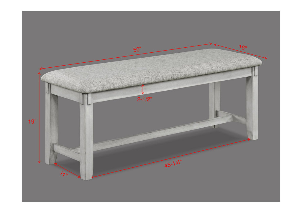 Clara 6-Piece Driftwood Wood Dining Table Set with Bench – 2321DW