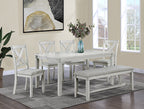 Clara 6-Piece Driftwood Wood Dining Table Set with Bench – 2321DW