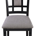 2325SET-LG 6 pc Paige two tone light grey wood finish dining table set with grid design backs with bench