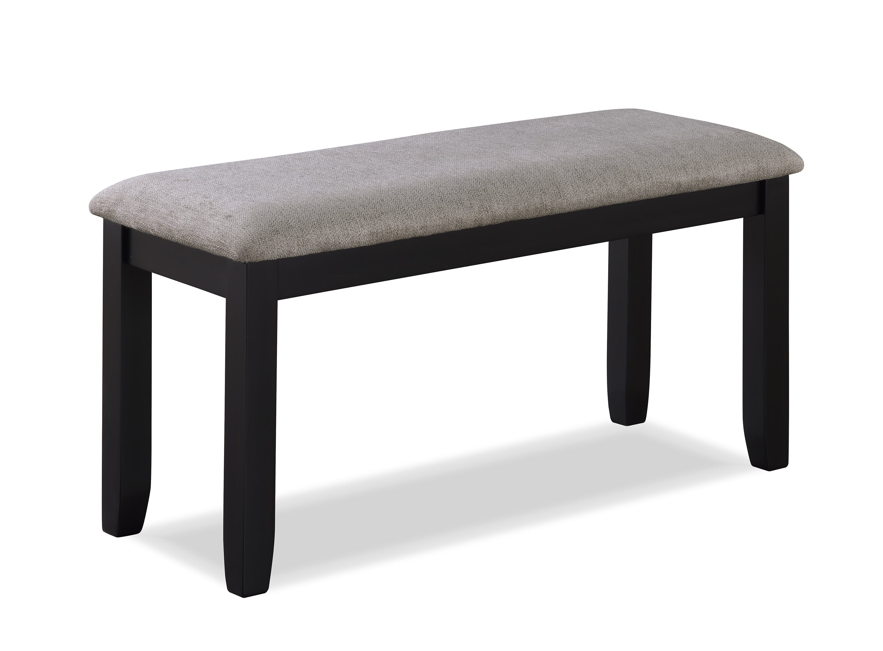 2325SET-LG 6 pc Paige two tone light grey wood finish dining table set with grid design backs with bench