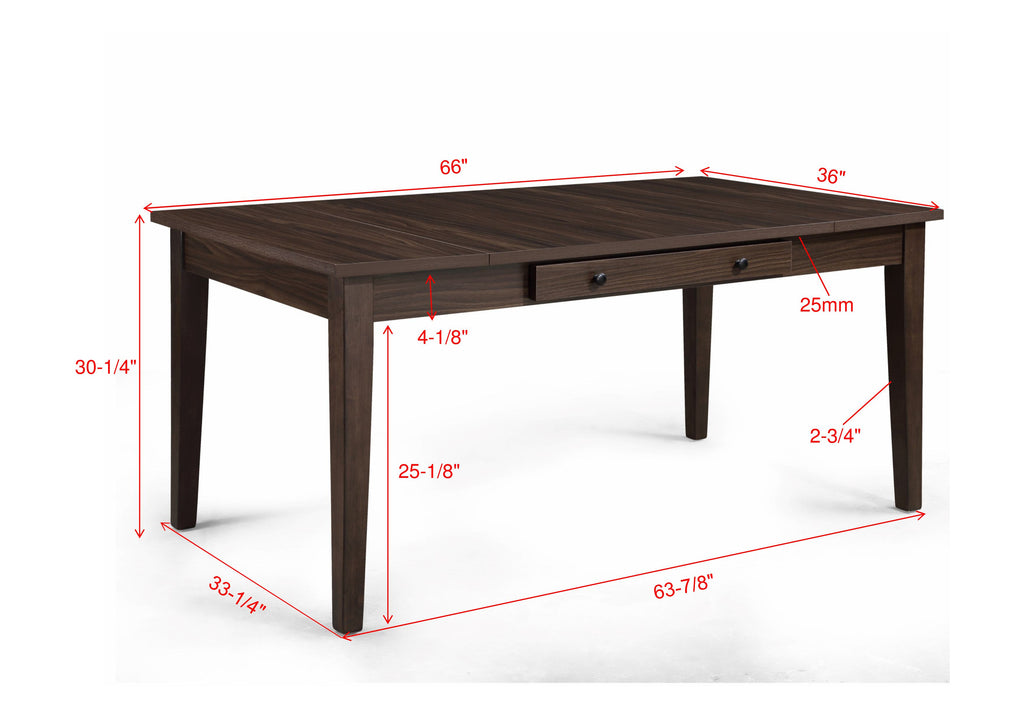 Wagner 6-Piece Dark Brown Wood Dining Table Set with Flip-Up Storage – 2326-6PC