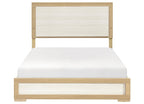 2330-4PC 4 pc Sterling two tone finish wood natural and white queen bedroom set LED lighted headboard