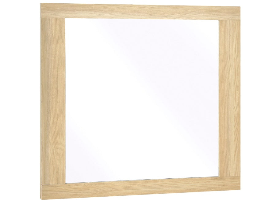 2330-4PC 4 pc Sterling two tone finish wood natural and white queen bedroom set LED lighted headboard