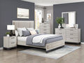 Westport Two-Tone White Oak and Grey Wood Queen Bedroom Set with Fabric Padded Headboard – 2334-4PC