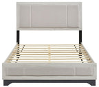 Westport Two-Tone White Oak and Grey Wood Queen Bedroom Set with Fabric Padded Headboard – 2334-4PC