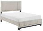 Westport Two-Tone White Oak and Grey Wood Queen Bedroom Set with Fabric Padded Headboard – 2334-4PC